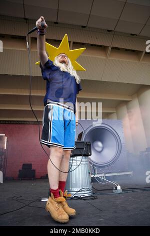 Dylan Brady of 100 Gecs performs on day one of the Lollapalooza