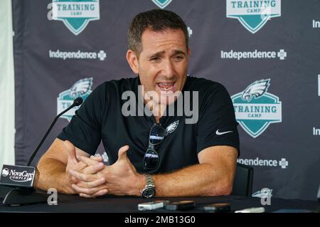 Philadelphia Eagles executive vice president of football operations Howie  Roseman celebrates after winning the NFC Championship at Lincoln Financial  Field in Philadelphia on January 21, 2018. The Eagles defeated the  Minnesota Vikings