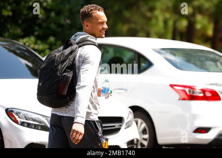 Atlanta Falcons quarterback Desmond Ridder (4) practices before a preseason  NFL football game against the New York Jets, Monday, Aug. 22, 2022, in East  Rutherford, N.J. (AP Photo/Frank Franklin II Stock Photo - Alamy