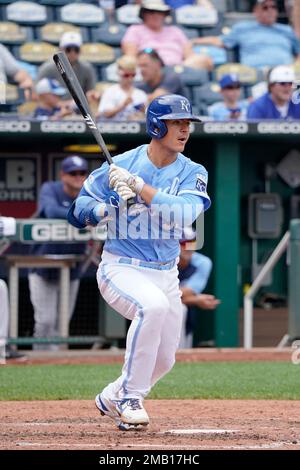 This is a 2022 photo of Nick Pratto of the Kansas City Royals baseball team  taken Sunday, March 20, 2022, in Surprise, Ariz. (AP Photo/Charlie Riedel  Stock Photo - Alamy