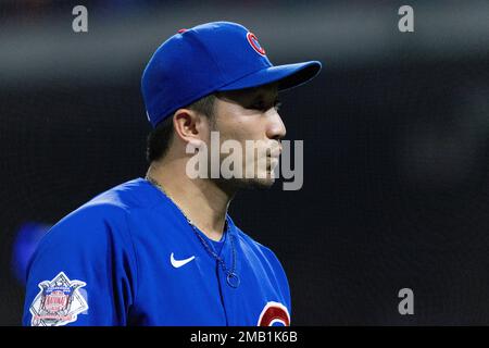 July 5, 2022: Chicago Cubs right fielder Seiya Suzuki #27 hits a two-run  home run in the fifth inning during MLB game between the Chicago Cubs and  the Milwaukee Brewers at American