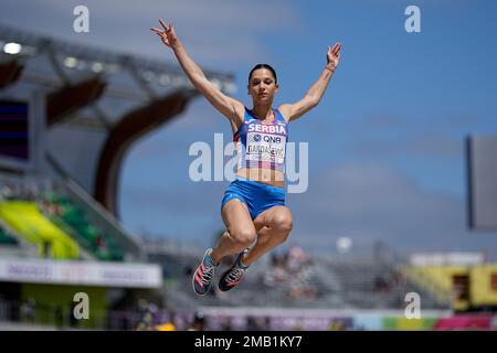 Milica Gardasevic of Serbia competes in the Women´s Long Jump at the ...