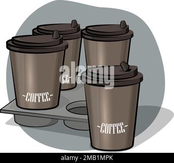A set of chic coffee for you and your friends Stock Vector