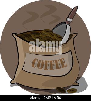 A bag of selected roasted coffee for you Stock Vector