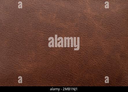 Natural brown leather texture or background, top view, space for text Stock Photo