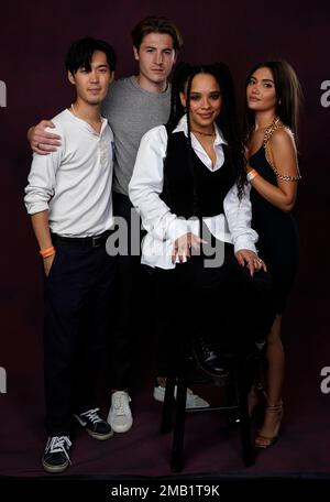andre dae kim from left kieron moore sisi stringer and daniela nieves pose for a portrait to promote vampire academy on day two of comic con international on friday july 22 2022 in san diego ap photochris pizzello 2mb1t9k