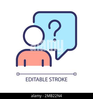 Asking question pixel perfect RGB color icon Stock Vector
