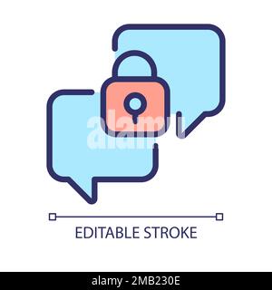 Confidential conversation pixel perfect RGB color icon Stock Vector