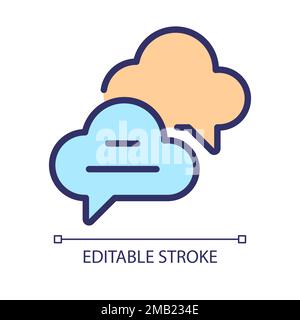 Cloud based live chat pixel perfect RGB color icon Stock Vector
