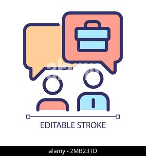 Job interview pixel perfect RGB color icon Stock Vector