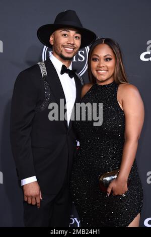 Los Angeles, United States. 16th June, 2022. LOS ANGELES, CALIFORNIA, USA -  JUNE 16: American professional baseball right fielder Mookie Betts and wife  Brianna Hammonds arrive at the Los Angeles Dodgers Foundation (