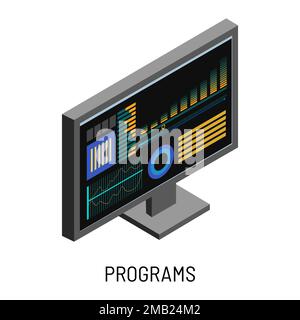 Music record studio equipment programs monitor with sound recording and tuning application vector display screen equalizers and timeline indicators so Stock Vector
