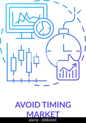 Avoid timing market blue gradient concept icon Stock Vector