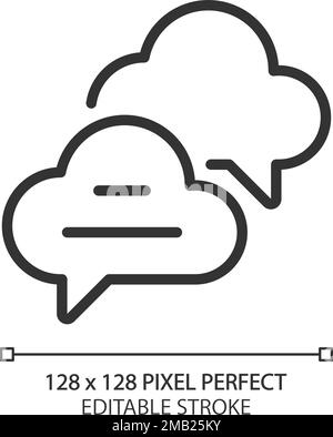 Cloud based live chat pixel perfect linear icon Stock Vector