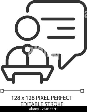 Public performance pixel perfect linear icon Stock Vector