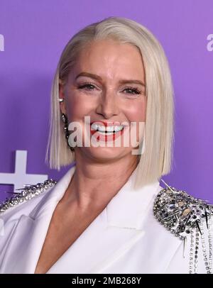 Katherine LaNasa arriving at Apple TV+’s “Truth Be Told” season 3 premiere held at the Pacific Design Center on January 19, 2023 in West Hollywood, CA. © Tammie Arroyo / AFF-USA.com Credit: AFF/Alamy Live News Stock Photo