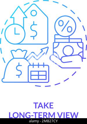 Take long term view blue gradient concept icon Stock Vector