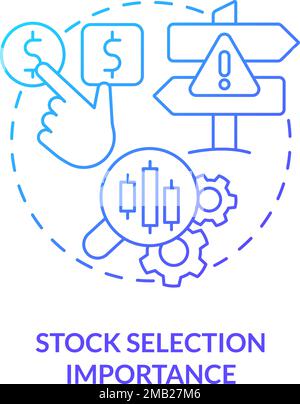 Stock selection importance blue gradient concept icon Stock Vector