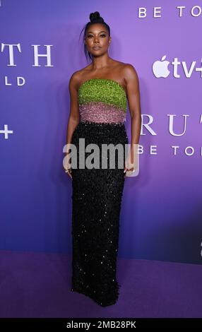 Gabrielle Union arriving at Apple TV+’s “Truth Be Told” season 3 premiere held at the Pacific Design Center on January 19, 2023 in West Hollywood, CA. © Tammie Arroyo / AFF-USA.com Credit: AFF/Alamy Live News Stock Photo