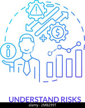 Understand risks blue gradient concept icon Stock Vector