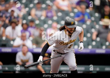 Pittsburgh Pirates center fielder Jake Marisnick (41) during the second  inning of a baseball game Saturday, July 16, 2022, in Denver. (AP  Photo/David Zalubowski Stock Photo - Alamy