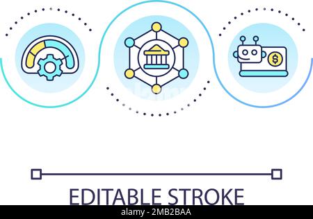 Automated banking system loop concept icon Stock Vector