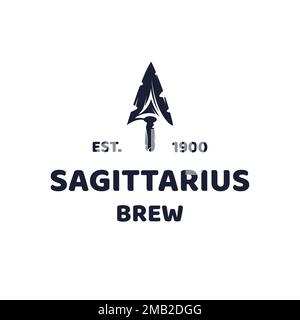 Sagittarius arrowhead symbol for logo company Stock Vector