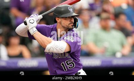 July 11 2022: Colorado right fielder Randal Grichuk (15) hits a