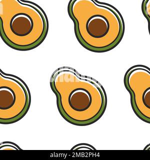 Avocado fruit harvest Mexican symbol seamless pattern Stock Vector