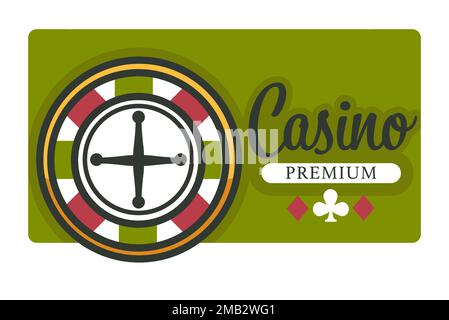 Casino isolated icon roulette wheel and play cards suits Stock Vector