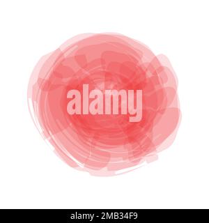 Red watercolor paintbrush circle for logo template and decoration design element vector. Stock Vector