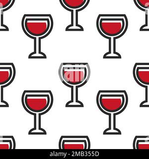 Red wine in glass wineglass Montenegrin drink seamless pattern Stock Vector