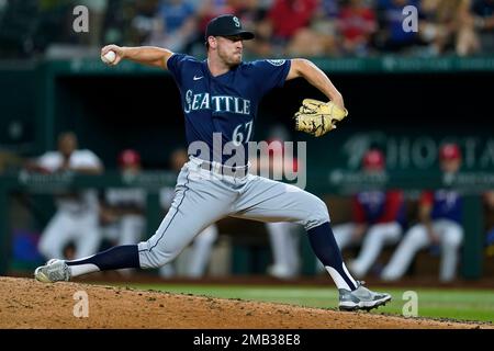 Seattle Mariners relief pitcher Matthew Festa works against the Oakland  Athletics during a baseball game, Saturday, Oct. 1, 2022, in Seattle. (AP  Photo/John Froschauer Stock Photo - Alamy