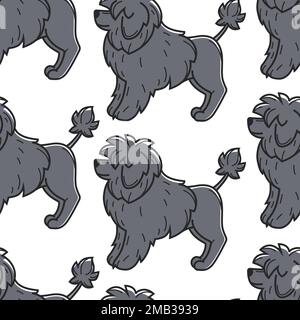 Portuguese Water Dog pet domestic animal seamless pattern Stock Vector