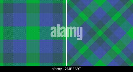 Vector fabric pattern. Check texture background. Textile seamless tartan plaid in set. Stock Vector