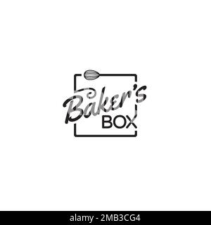 Baker Box logo or wordmark design Stock Vector