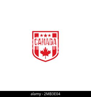 Canada and Shield logo or icon design Stock Vector