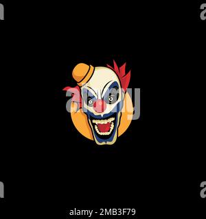 Creepy Clown logo or character design Stock Vector
