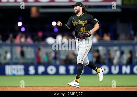 Pittsburgh Pirates center fielder Jake Marisnick (41) during the second  inning of a baseball game Saturday, July 16, 2022, in Denver. (AP  Photo/David Zalubowski Stock Photo - Alamy