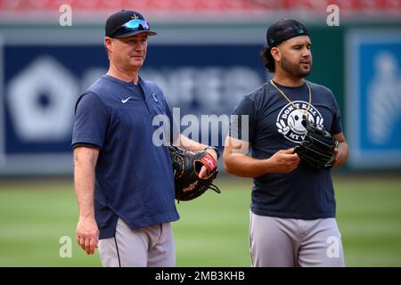 Seattle Mariners' J.P. Crawford looks on during batting practice before a  baseball game against the Washington Nationals, Tuesday, July 12, 2022, in  Washington. (AP Photo/Nick Wass Stock Photo - Alamy