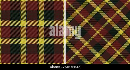 Tartan vector seamless. Fabric plaid check. Texture pattern textile background in set. Stock Vector