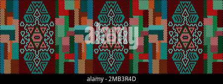 Ornament, mosaic, ethnic, folk pattern. It is made in bright, juicy, perfectly matching colors. Stock Vector
