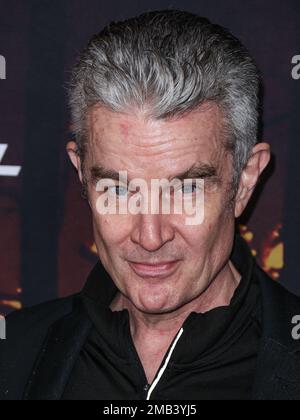 LOS ANGELES, CALIFORNIA, USA - JANUARY 19: James Marsters arrives at the Los Angeles Premiere Of Paramount+'s 'Wolf Pack' Season 1 held at the Harmony Gold Theater on January 19, 2023 in Los Angeles, California, United States. (Photo by Xavier Collin/Image Press Agency) Stock Photo