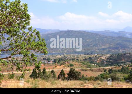 Landscape around Maguga Dam on river Komati in Swaziland, Eswatini Stock Photo