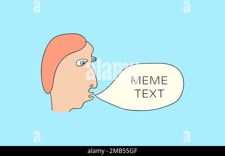 Freehand drawn man with speech bubble. Vector illustration with doodle style. Creative design for avatar, communication and print. Stock Vector