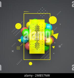 Sphere. 3d vector template. Abstract illustration. Idea concept for science, technology, web design and network. Stock Vector