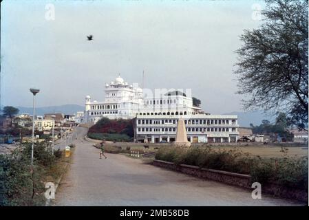 Anandpur Sahib, sometimes referred to simply as Anandpur is a city in Rupnagar district, in the Indian state of Punjab. Located near the Sutlej River, the city is one of the most sacred places in Sikhism. place where the last two Sikh Gurus, Guru Tegh Bahadur and Guru Gobind Singh, lived. Founded in 1665. Stock Photo