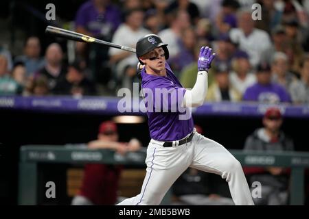 Colorado Rockies catcher Brian Serven (6) in the second inning of