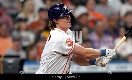 Houston, United States. 13th June, 2023. Houston Astros center fielder Jake  Meyers (6) bats in the bottom of the 8th inning during the MLB game between  the Washington Nationals and the Houston