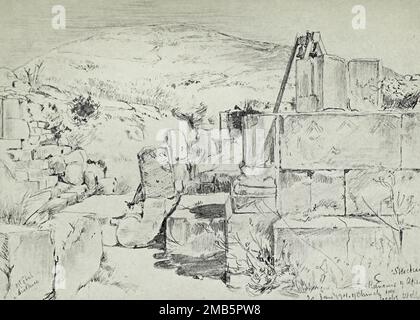 Apse of the Fourth-Century Church over Jacob’s Well at Shechem (Nablus) Painted by John Fulleylove from the book ' The Holy land ' Described by John Kelman 1864-1929 Publication date 1902 Publisher London : A. & C. Black Stock Photo
